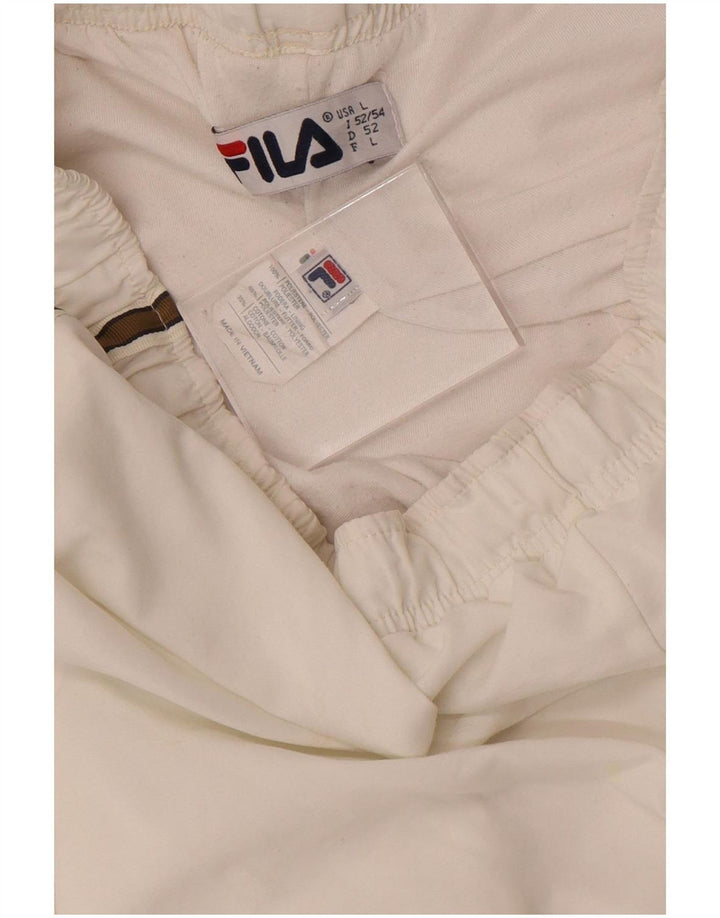 Fila Pantalón De Chándal Gráfico Para Hombre Poliéster A Rayas Blanco Grande