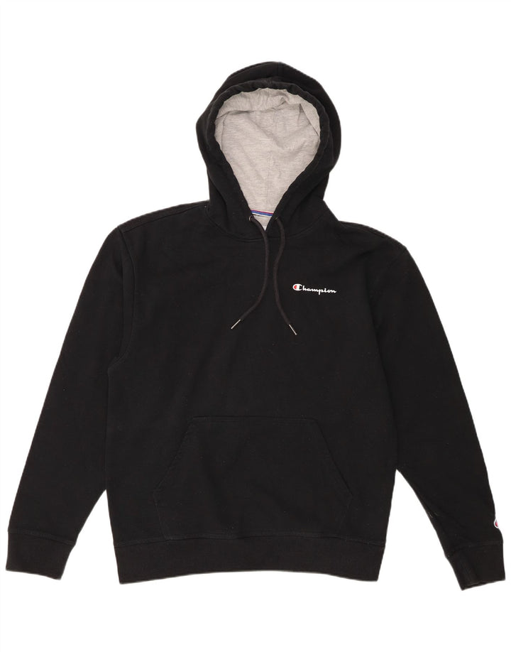 Champion Sudadera con capucha para hombre Jersey mediano de algodón negro