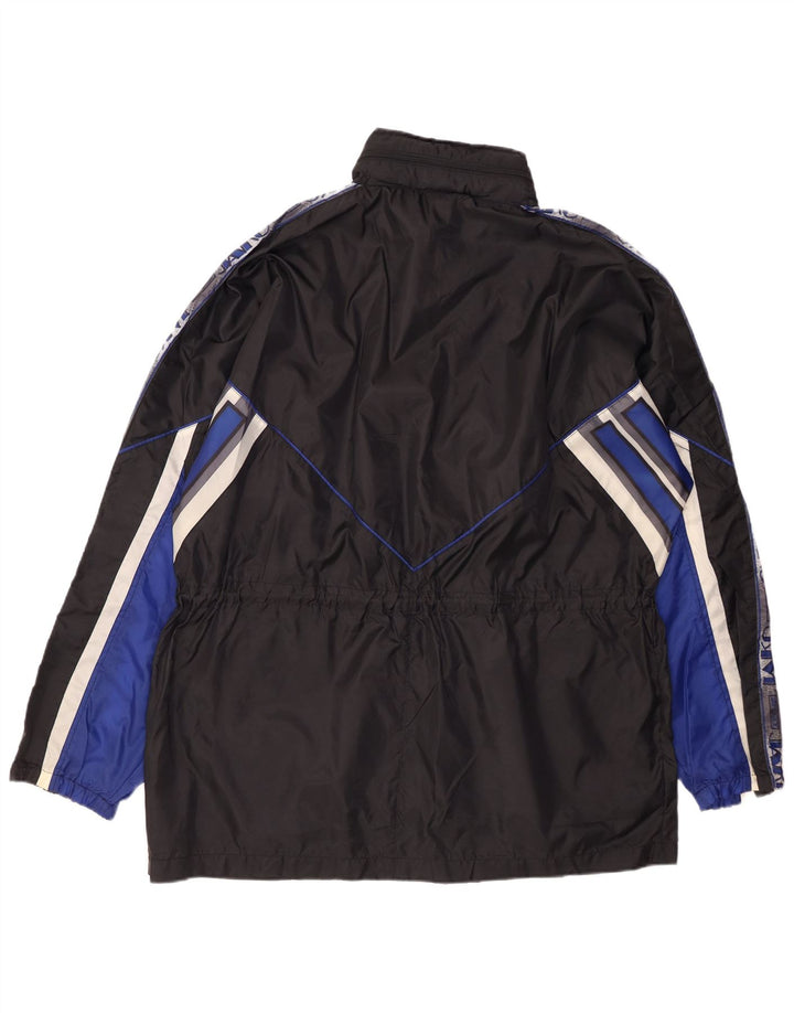 JAKO Chaqueta impermeable con capucha y gráfico para hombre UK 42 XL Nylon color block negro