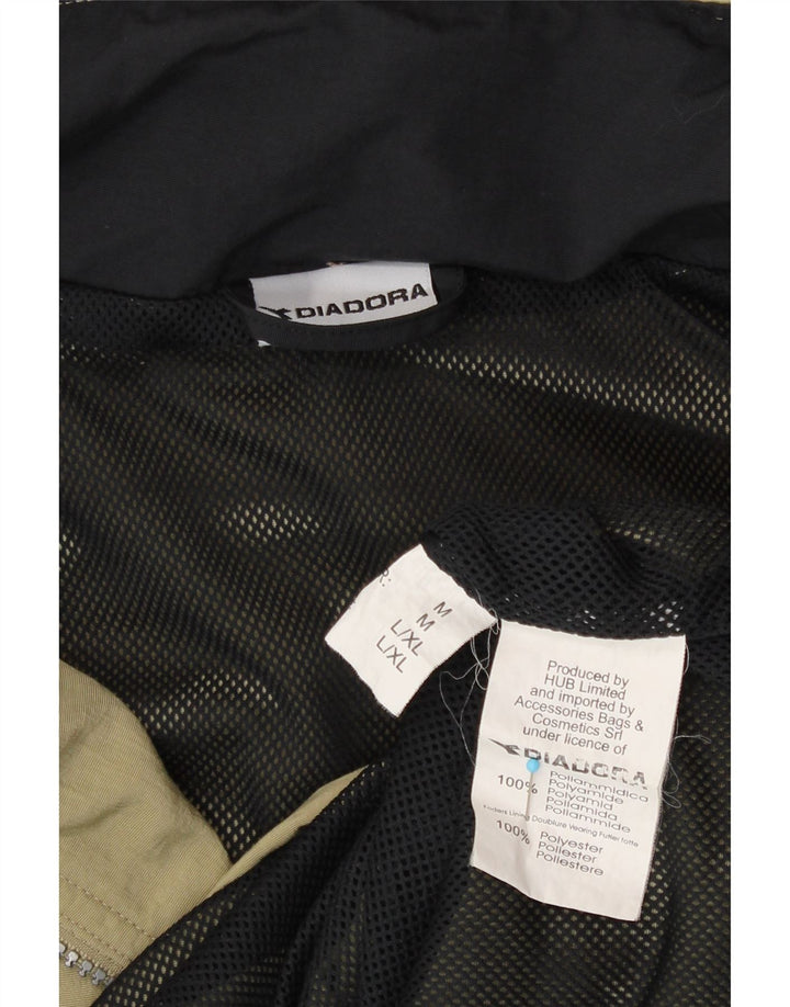Diadora Chaqueta impermeable con capucha para hombre ES 38 Medium Caqui Poliamida