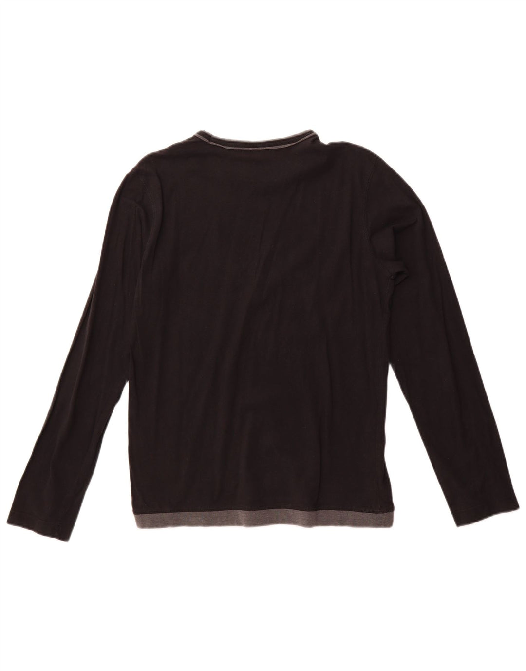 TRUSSARDI JEANS Top gráfico para mujer de manga larga UK 42 Mediano Negro