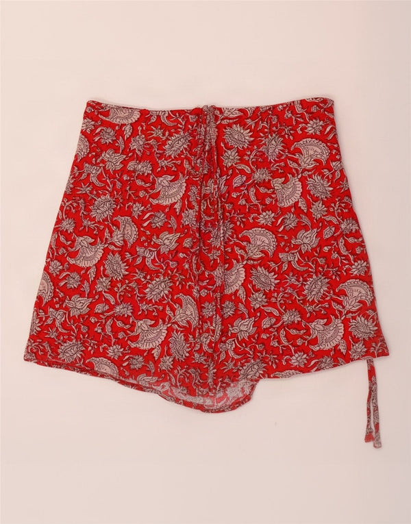 Zara Mujer Falda Pantalón XS W24 Rojo Floral