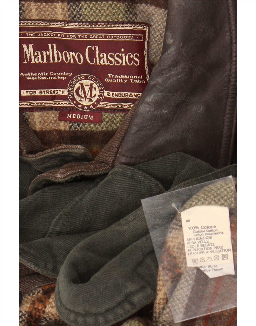 MARLBORO CLASSICS Chaqueta utilitaria para hombre UK 38 Medium Khaki Colourblock