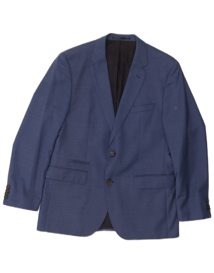 HUGO BOSS Chaqueta tipo blazer de 2 botones para hombre EU 50 Lana azul grande