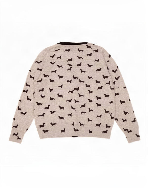 Marks & Spencer Suéter tipo cárdigan para mujer Reino Unido 46 Grande Gris Estampado animal
