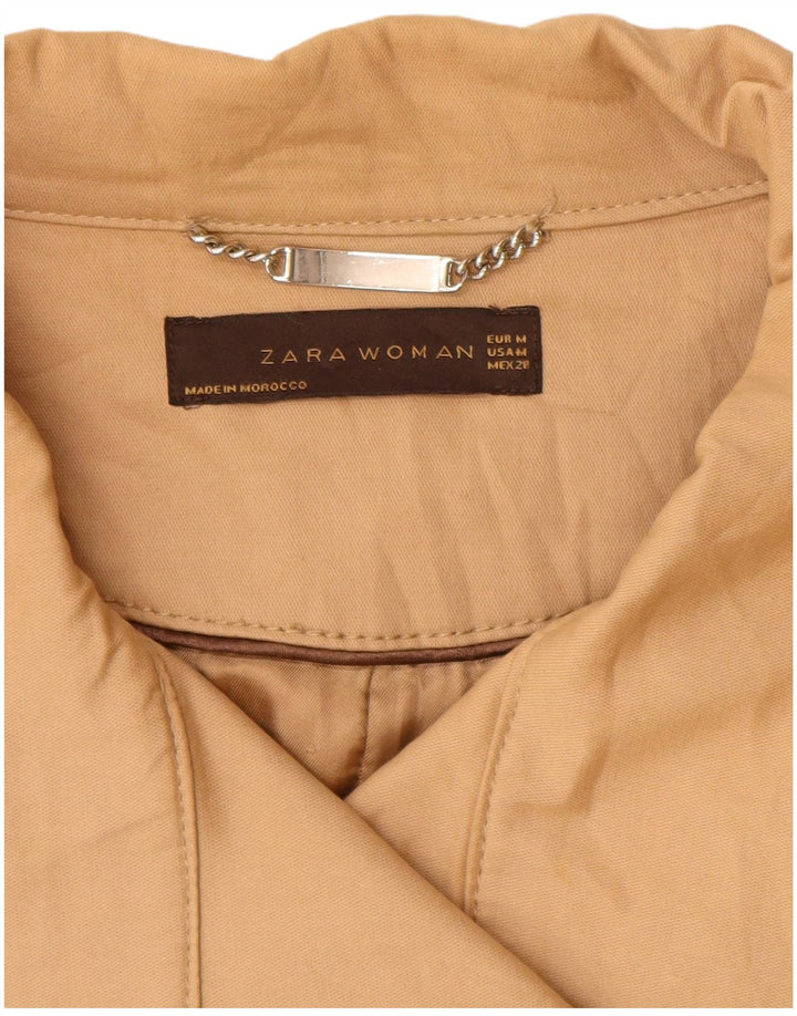Zara Mujer Gabardina UK 42 Algodón Beige Medio
