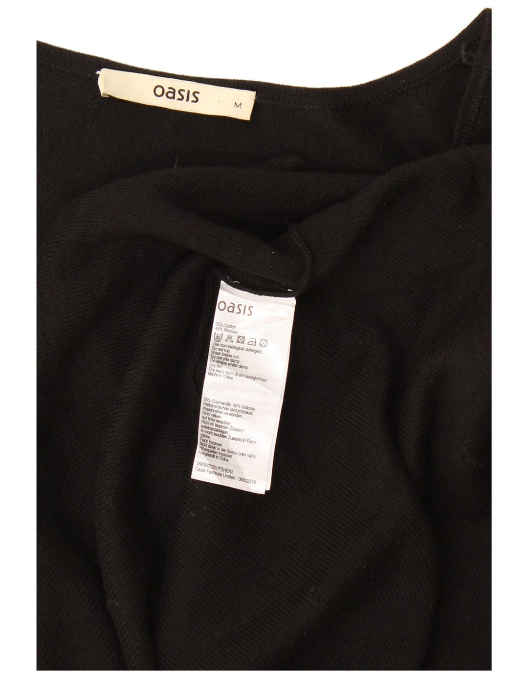 Vestido tipo jersey para mujer Oasis UK 40 Mediano Algodón negro