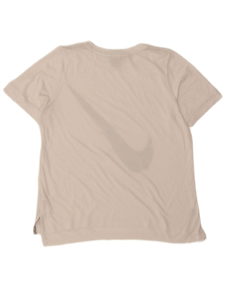 Nike - Camiseta gráfica para mujer, talla 40, poliéster blanco mediano