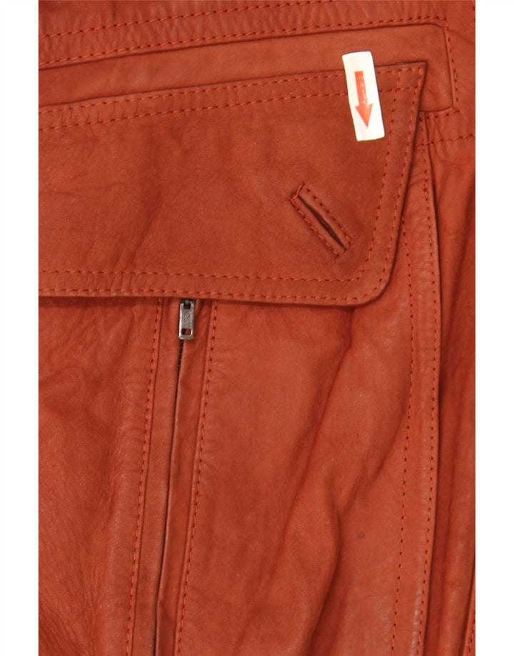 Chaqueta de cuero vintage para hombre IT 46 Pequeño Marrón