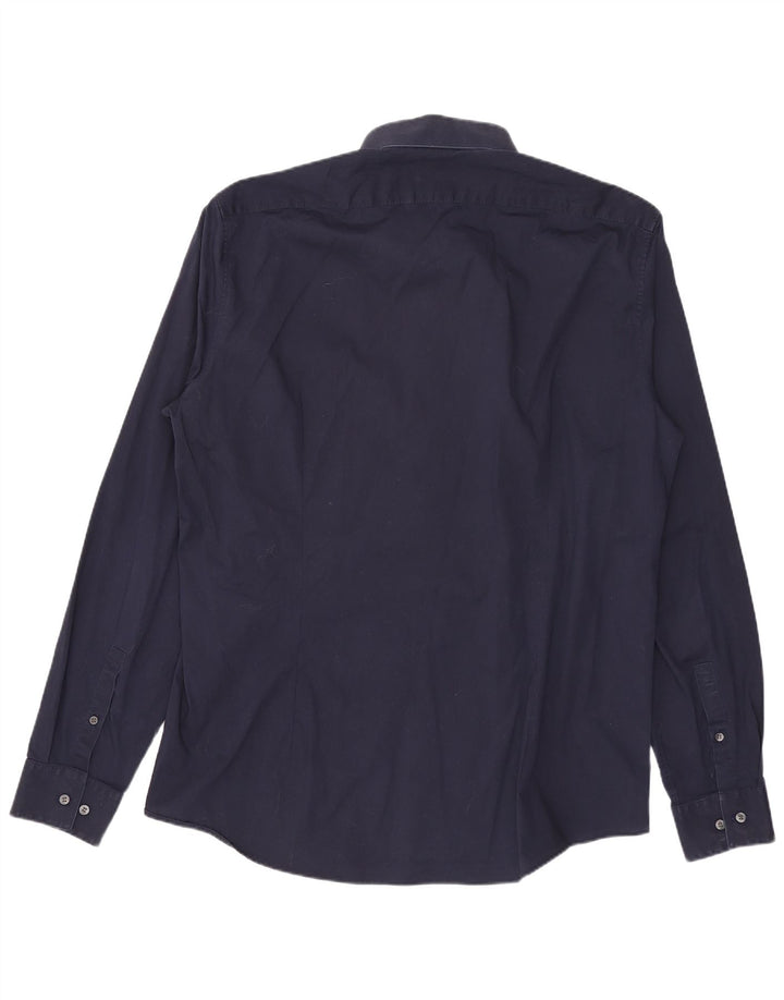 Camisa Calvin Klein Slim Fit para hombre Talla 43 Grande Azul marino