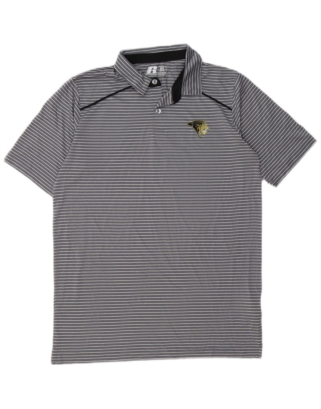 RUSSELL ATHLETIC Polo Hombre UK 38/40 Poliéster Rayas Gris Medio