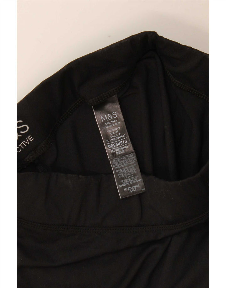 Marks & Spencer Leggings Capri de cintura alta para mujer UK 8 Small Poliéster negro