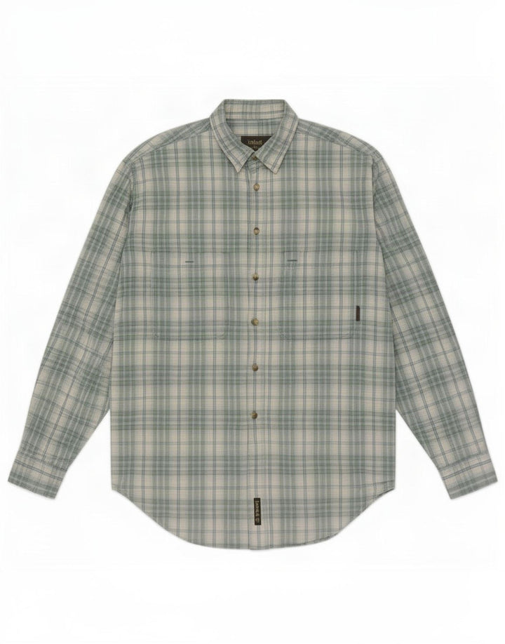 Camisa Timberland Hombre Algodón A Cuadros Azul Medio
