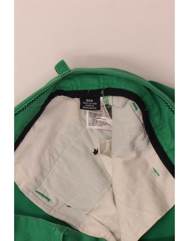Nautica Pantalones cortos chinos para hombre W32 Algodón verde medio