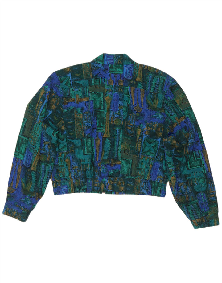 Vintage mujer chaqueta bolero de gran tamaño IT 40 pequeño multicolor geométrico