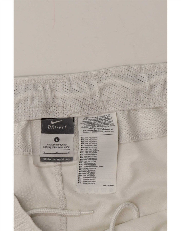 Nike - Pantalones cortos deportivos Dri Fit para hombre, tamaño grande, color blanco, poliéster