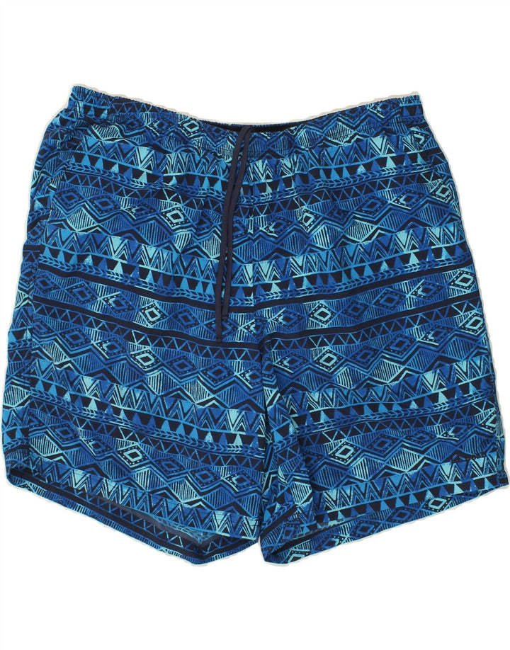 L.L.BEAN Mens Abstract Pattern Sport Shorts XL Blue Nylon Vintage L.L.Bean and Second-Hand L.L.Bean from Messina Hembry 