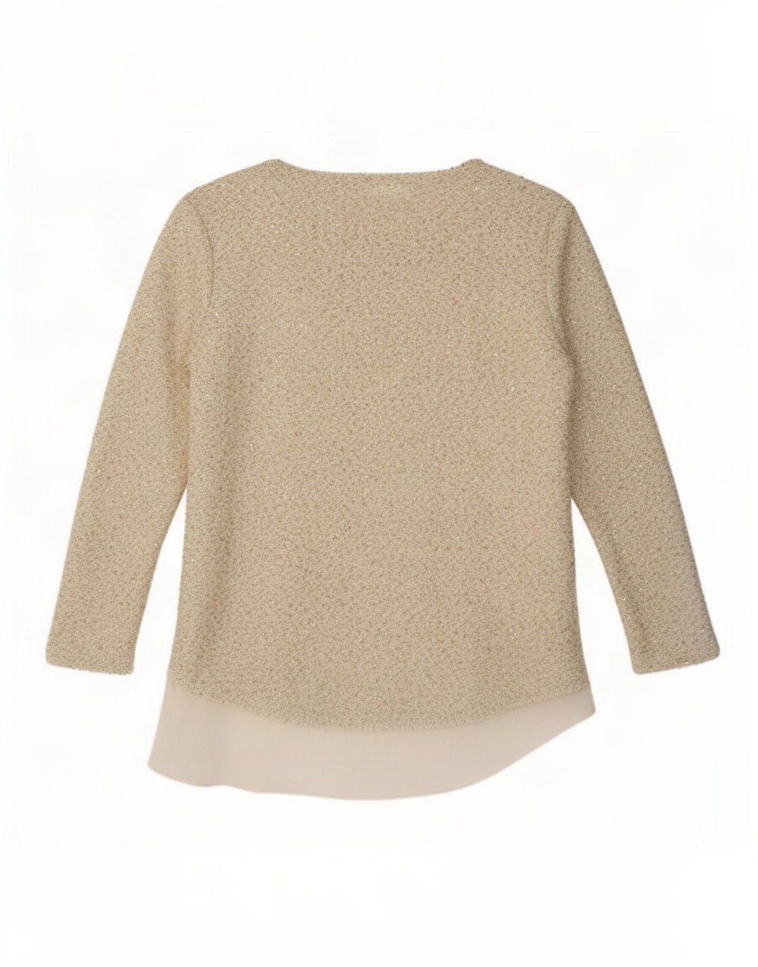 Zara Mujer Túnica De Manga 3/4 Top UK 46 Grande Poliéster Beige