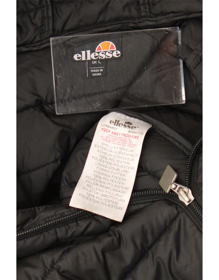 ELLESSE Chaqueta acolchada con capucha para hombre UK 40 Large Poliéster negro
