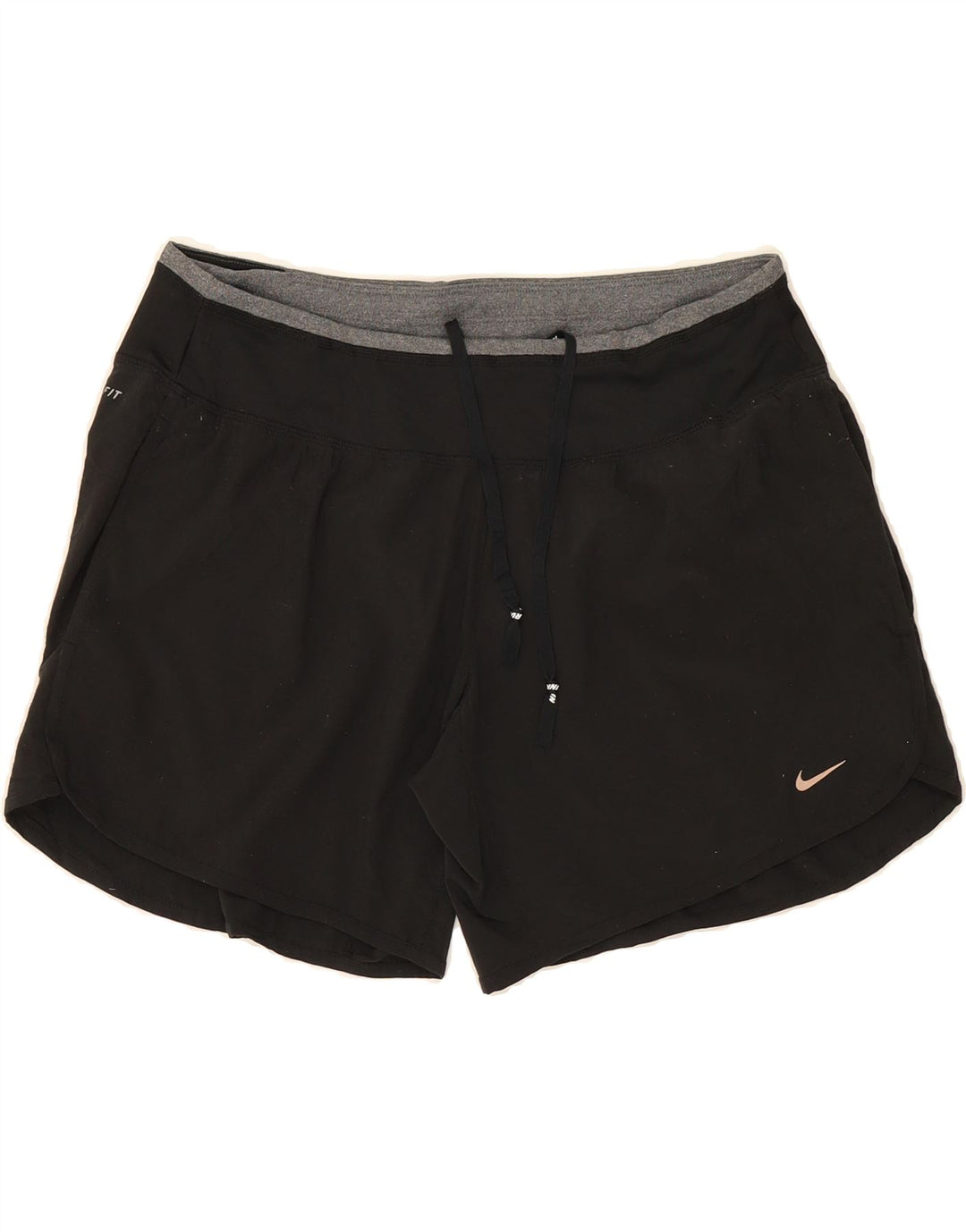 NIKE Pantalones cortos deportivos Dri Fit para mujer UK 14 Mediano Negro Poliéster