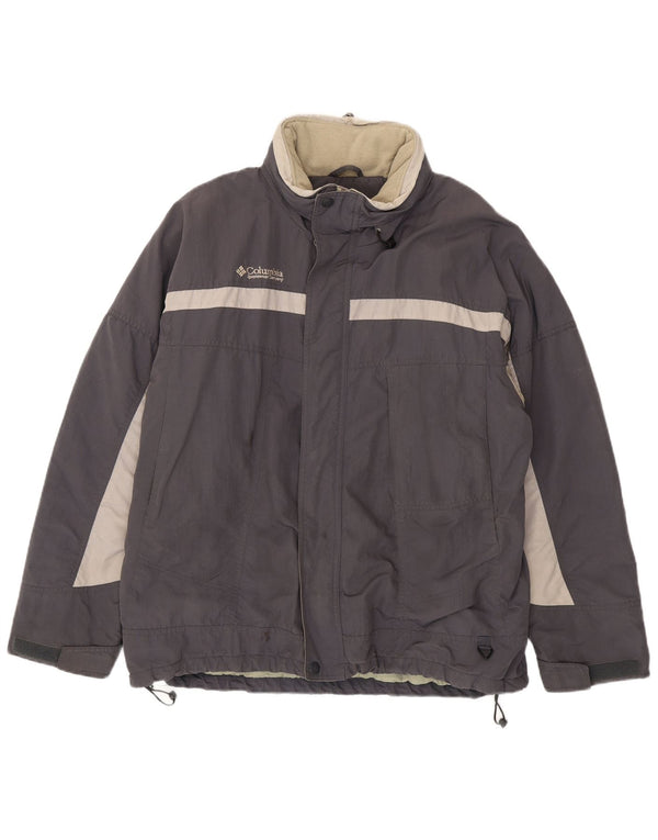 Columbia Chaqueta cortavientos para hombre UK 42 XL Gris Colorblock