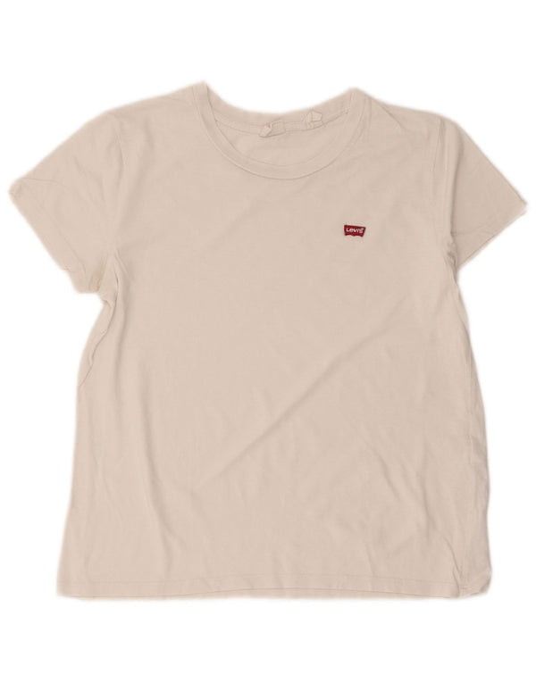 Levi's Camiseta para mujer Top UK 12 Medium White Cotton