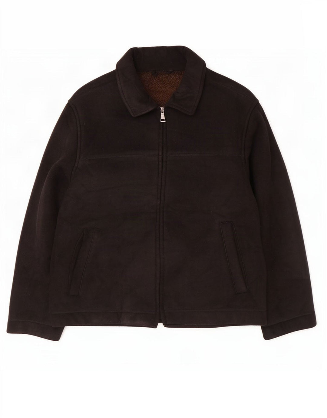Marks & Spencer Chaqueta Sherpa Azul Harbor para Hombre UK 40 Grande Poliéster Negro