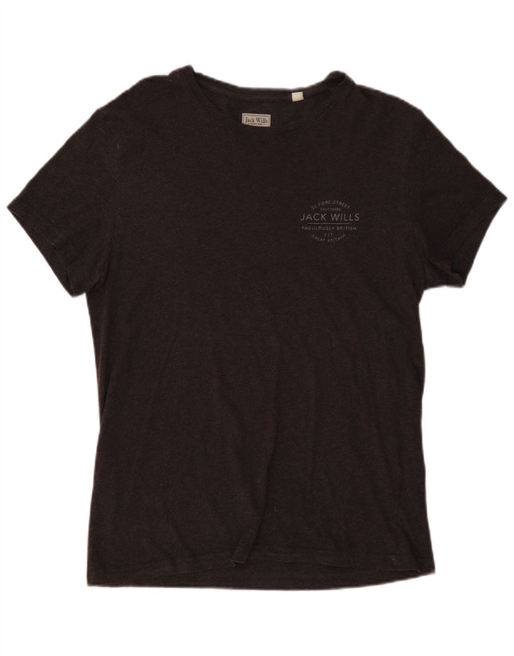 JACK WILLS Camiseta Hombre Top Gris Medio Algodón