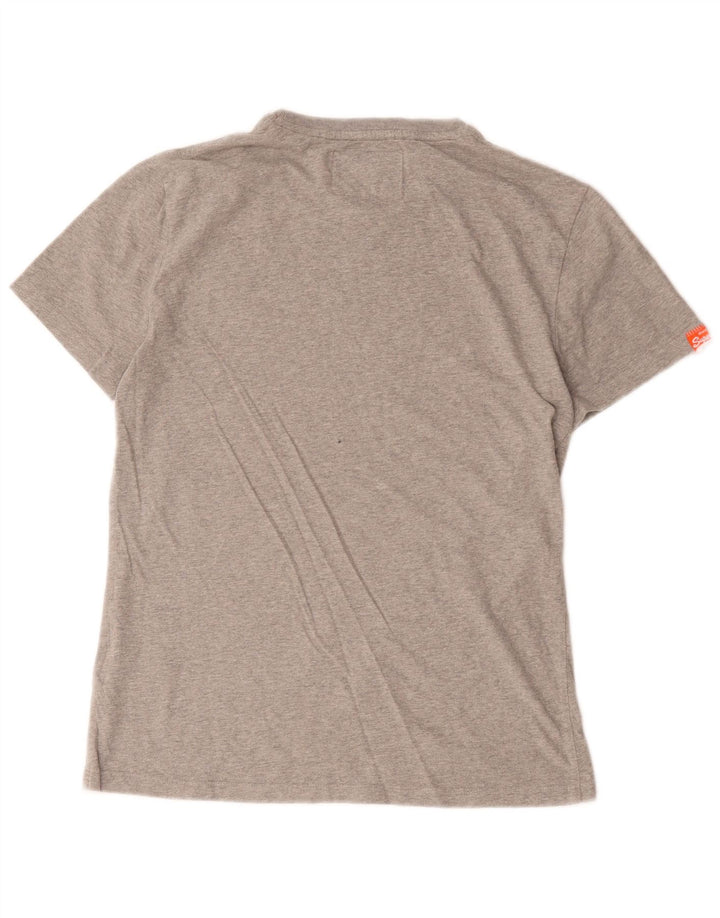 Superdry Hombre Camiseta Top Algodón Gris Medio