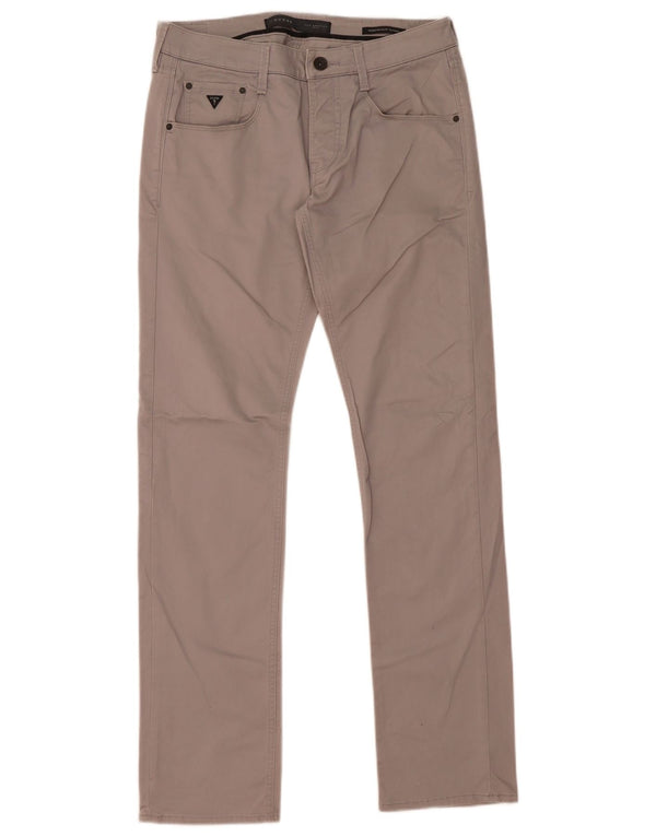 Guess Mens Vermont Slim Tapered Casual Pantalones W32 L34 Algodón Gris
