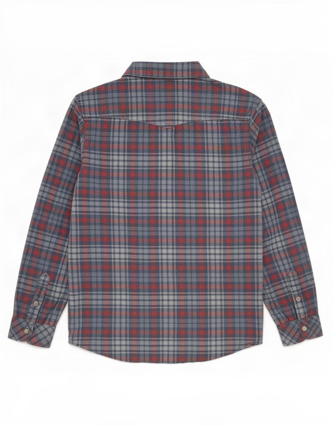 Camisa Lee Regular Fit para niño 7-8 años Algodón a cuadros azul