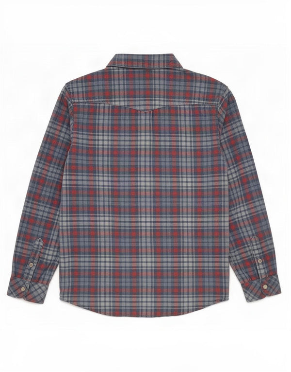 Camisa Lee Regular Fit para niño 7-8 años Algodón a cuadros azul