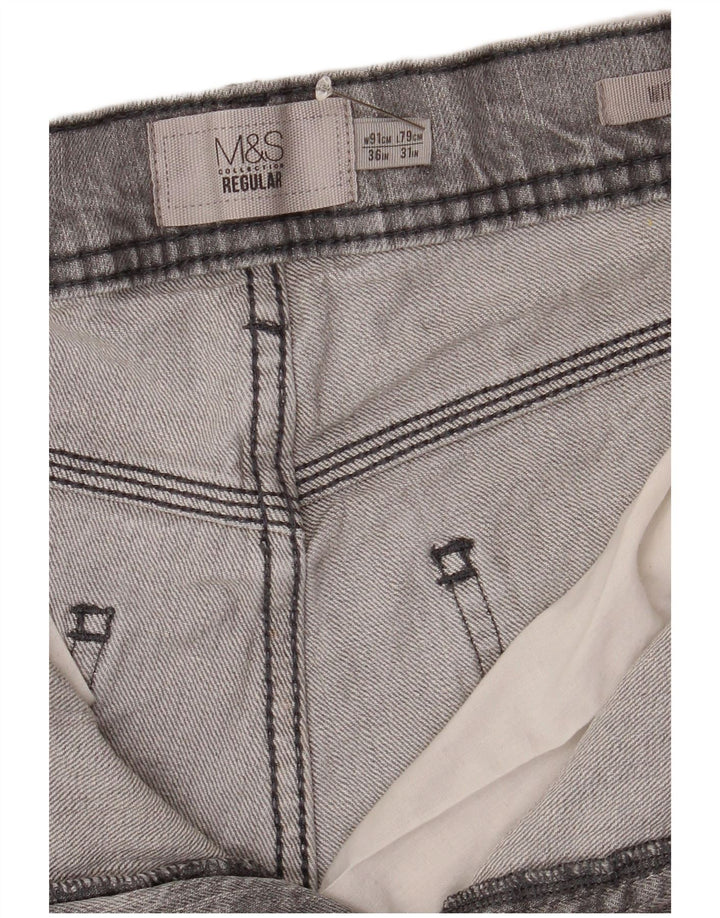 Marks & Spencer Vaqueros rectos y elásticos para hombre W36 L31 Algodón gris