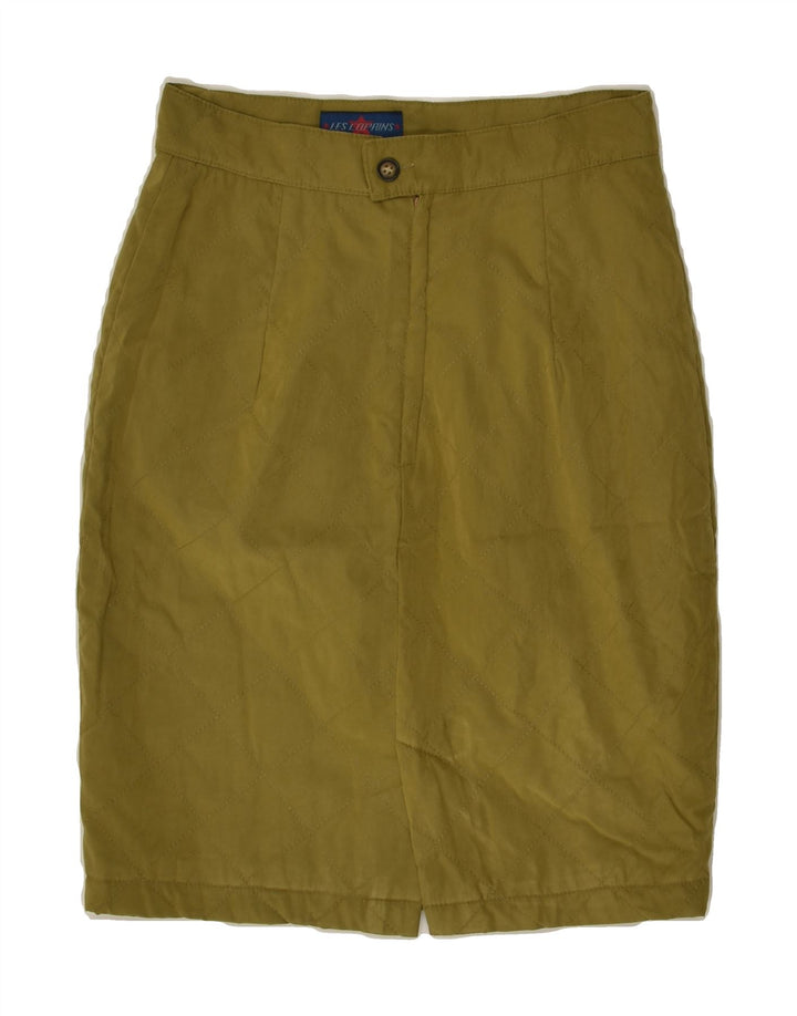 LES COPAINS Womens Pencil Skirt IT 42 Medium W28  Khaki | Vintage Les Copains | Thrift | Second-Hand Les Copains | Used Clothing | Messina Hembry 