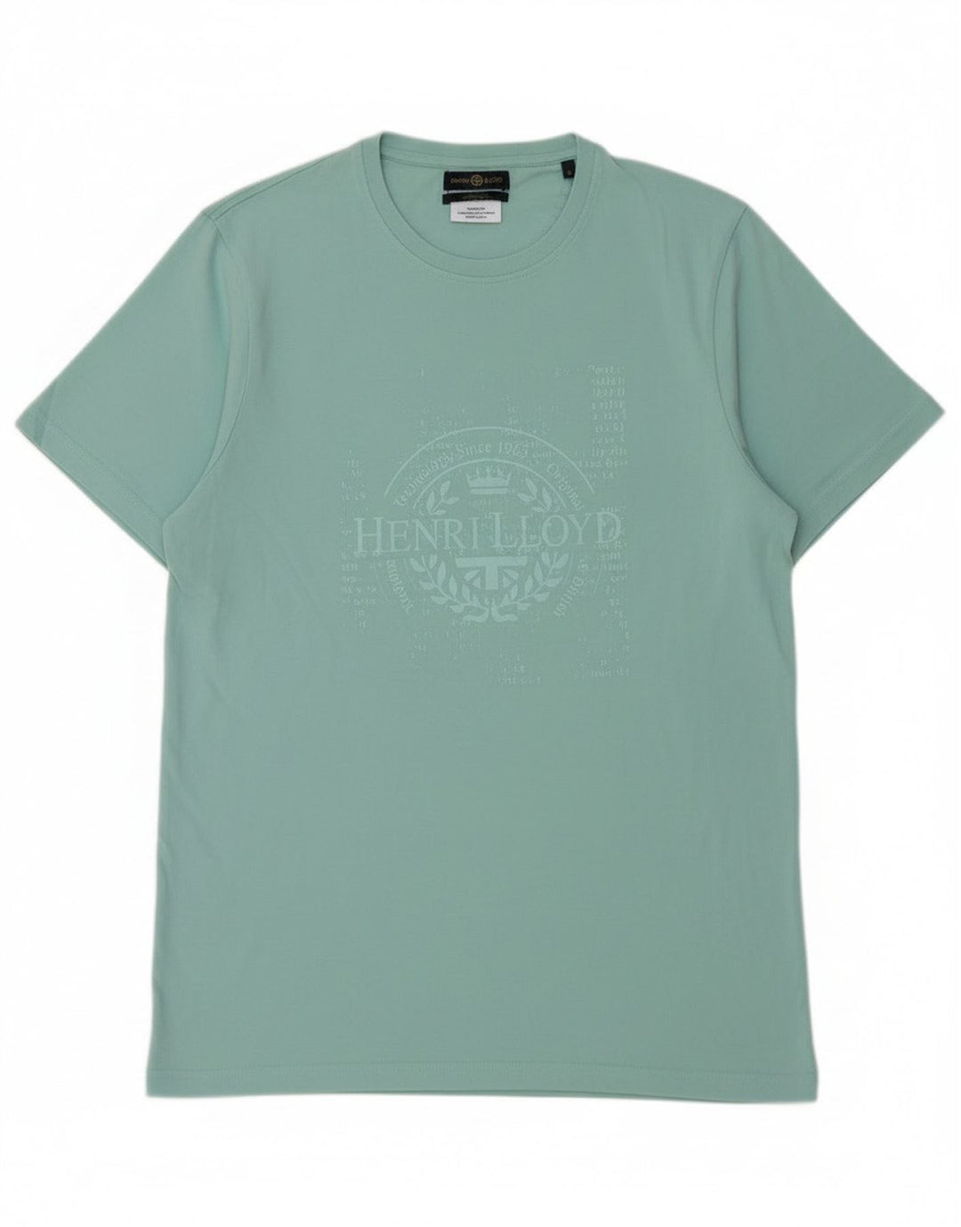 Henri Lloyd Camiseta gráfica para hombre Top Algodón turquesa medio