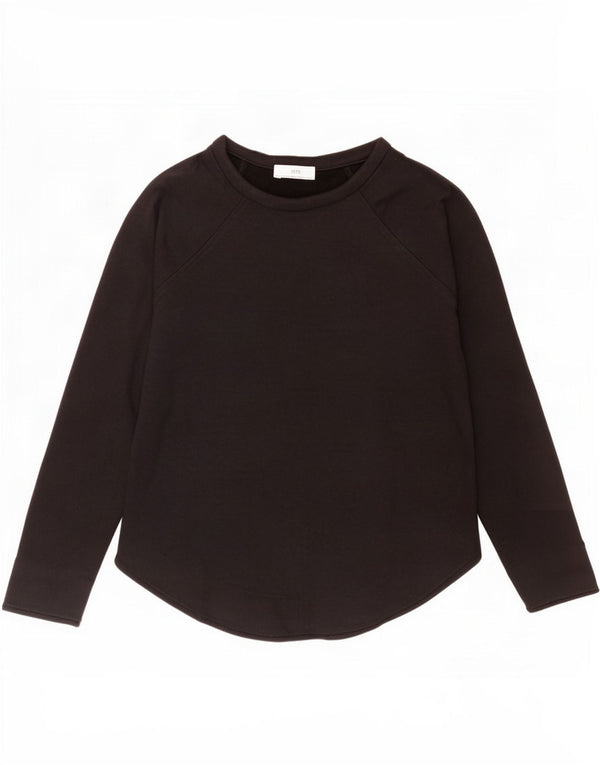 Zara Mujer Top Manga Larga UK 40 Small Negro