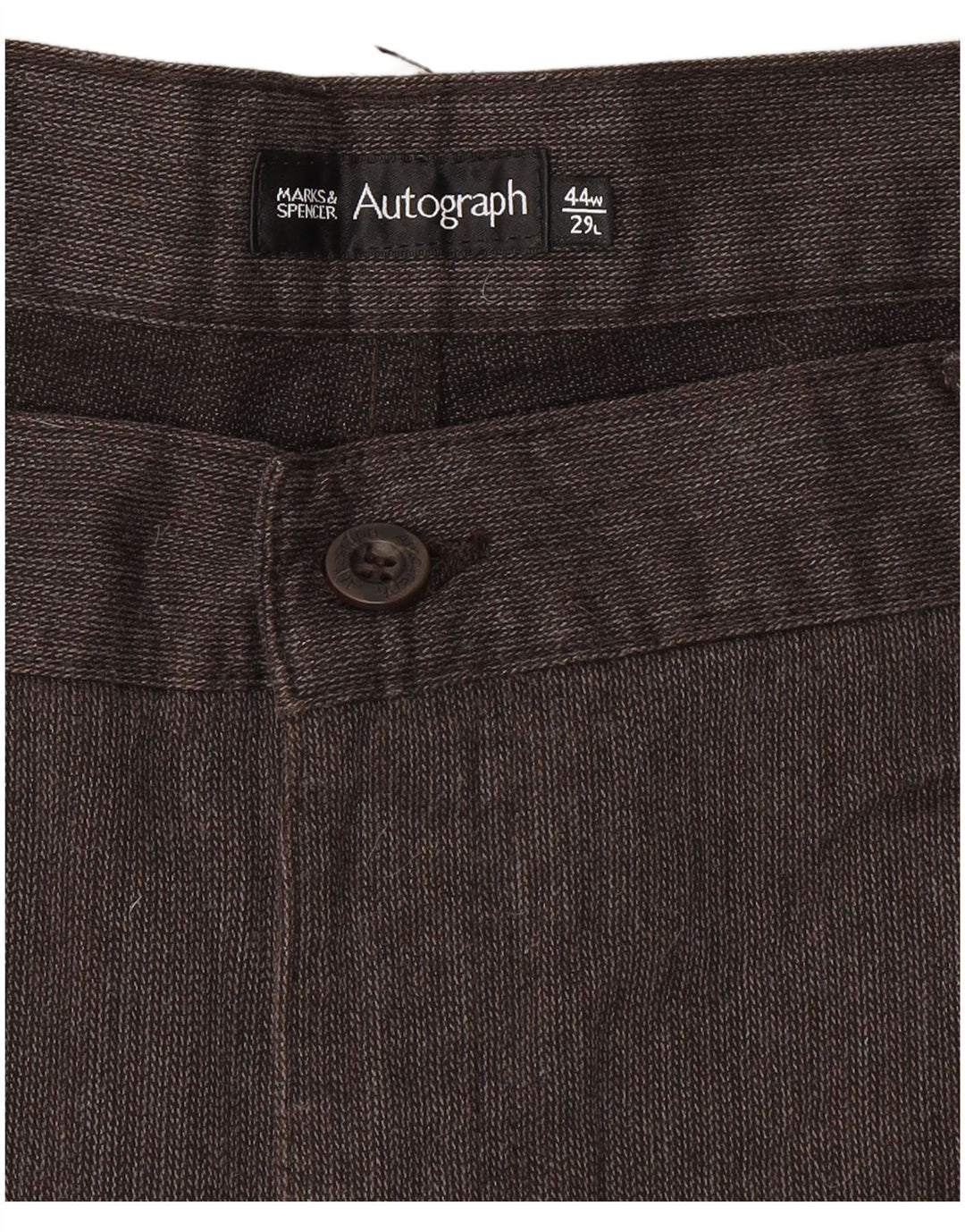 Marks & Spencer Pantalones casuales autógrafos para hombre W44 L29 Marrón Herringbone