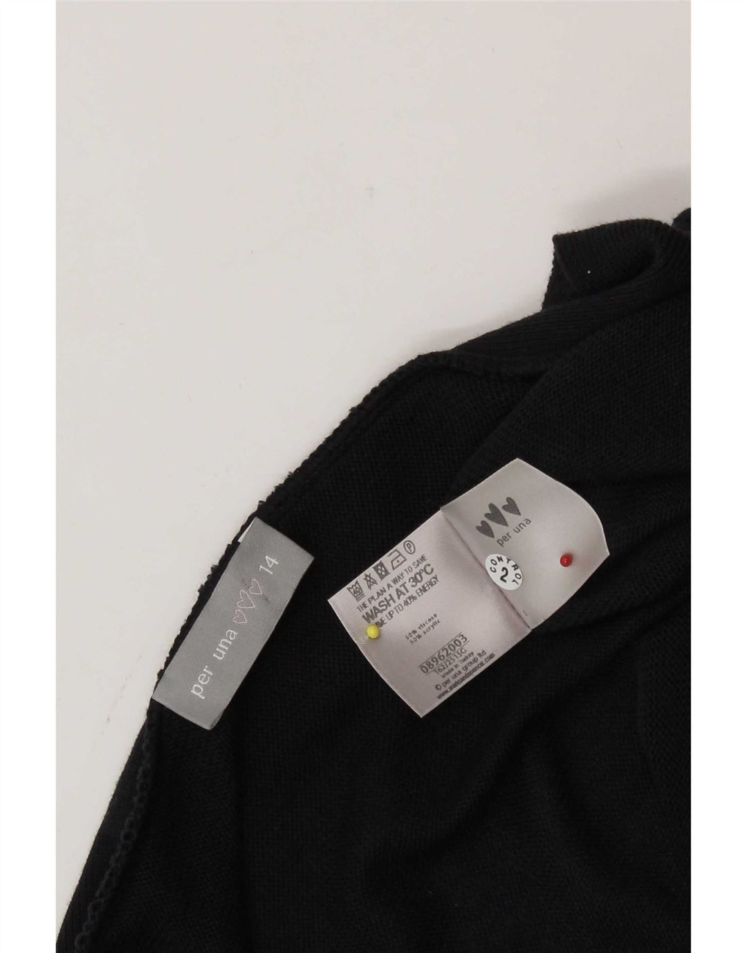 Marks & Spencer Suéter tipo cárdigan asimétrico para mujer UK 44 Grande Negro