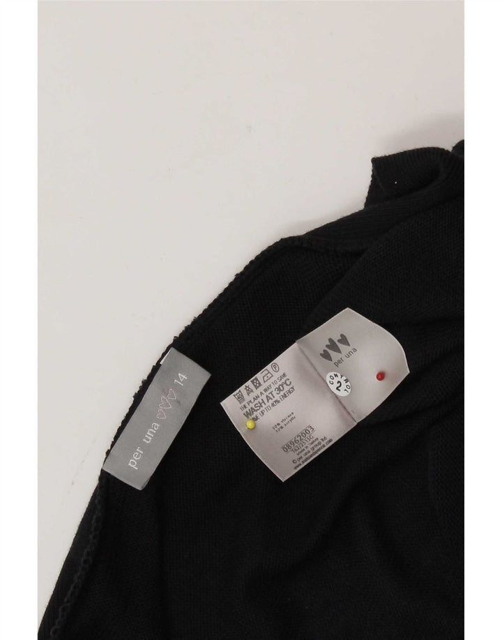 Marks & Spencer Suéter tipo cárdigan asimétrico para mujer UK 44 Grande Negro