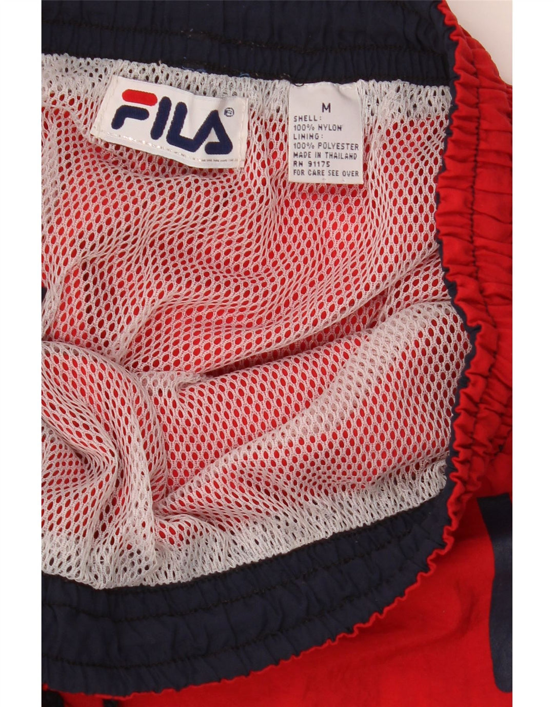 Fila Shorts Deportivos Gráficos Para Hombre Nylon Rojo Mediano