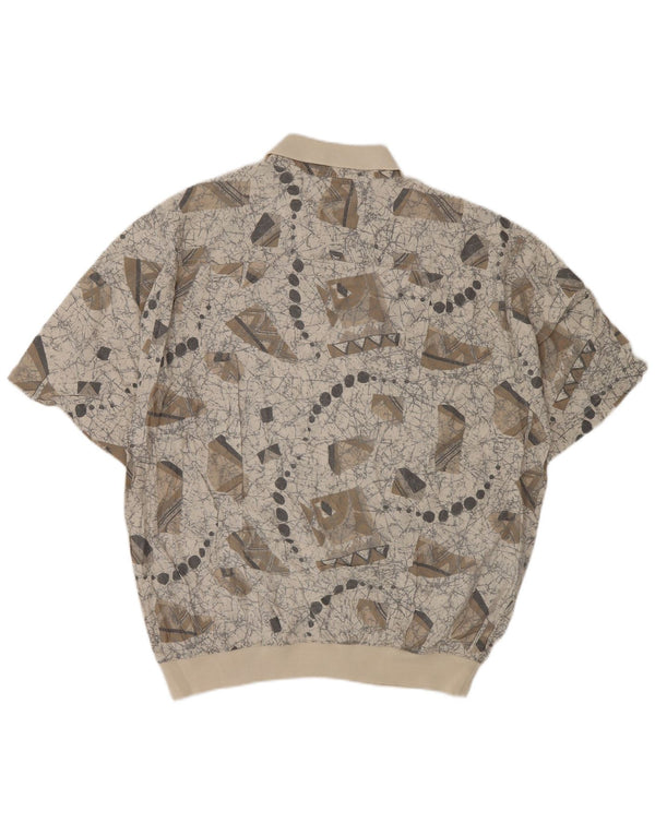Malagrida Camisa tipo jersey de manga corta con estampado abstracto para hombre XL Gris Viscosa