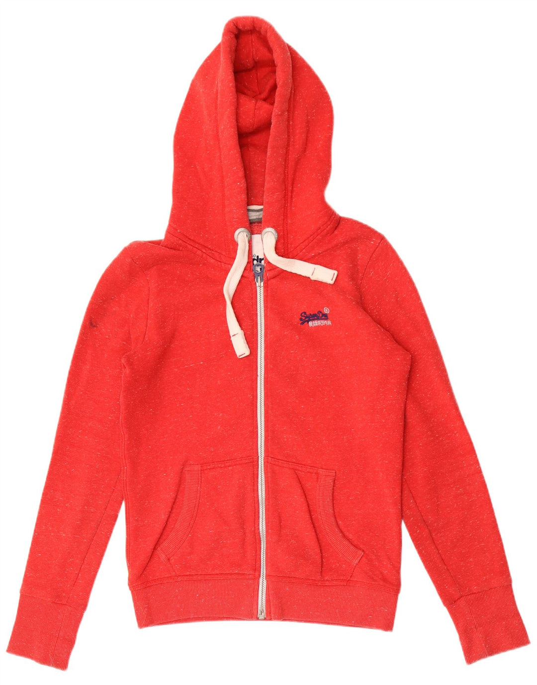 SUPERDRY Suéter con capucha y cremallera para hombre pequeño poliéster moteado rojo