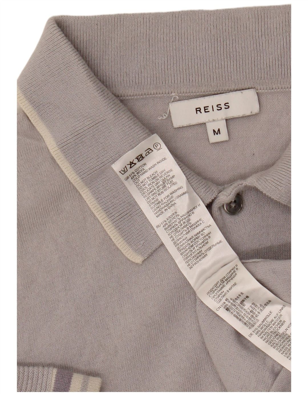 Polo Reiss para hombre de algodón gris medio