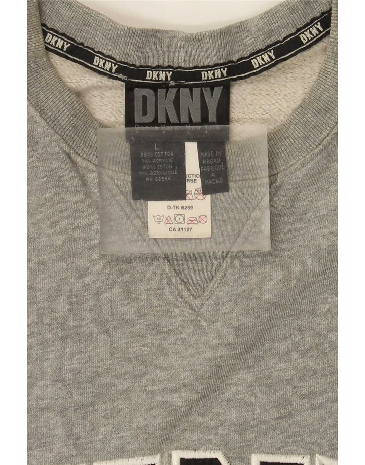 Dkny Hombre Sudadera Gráfica Jersey Grande Algodón Gris