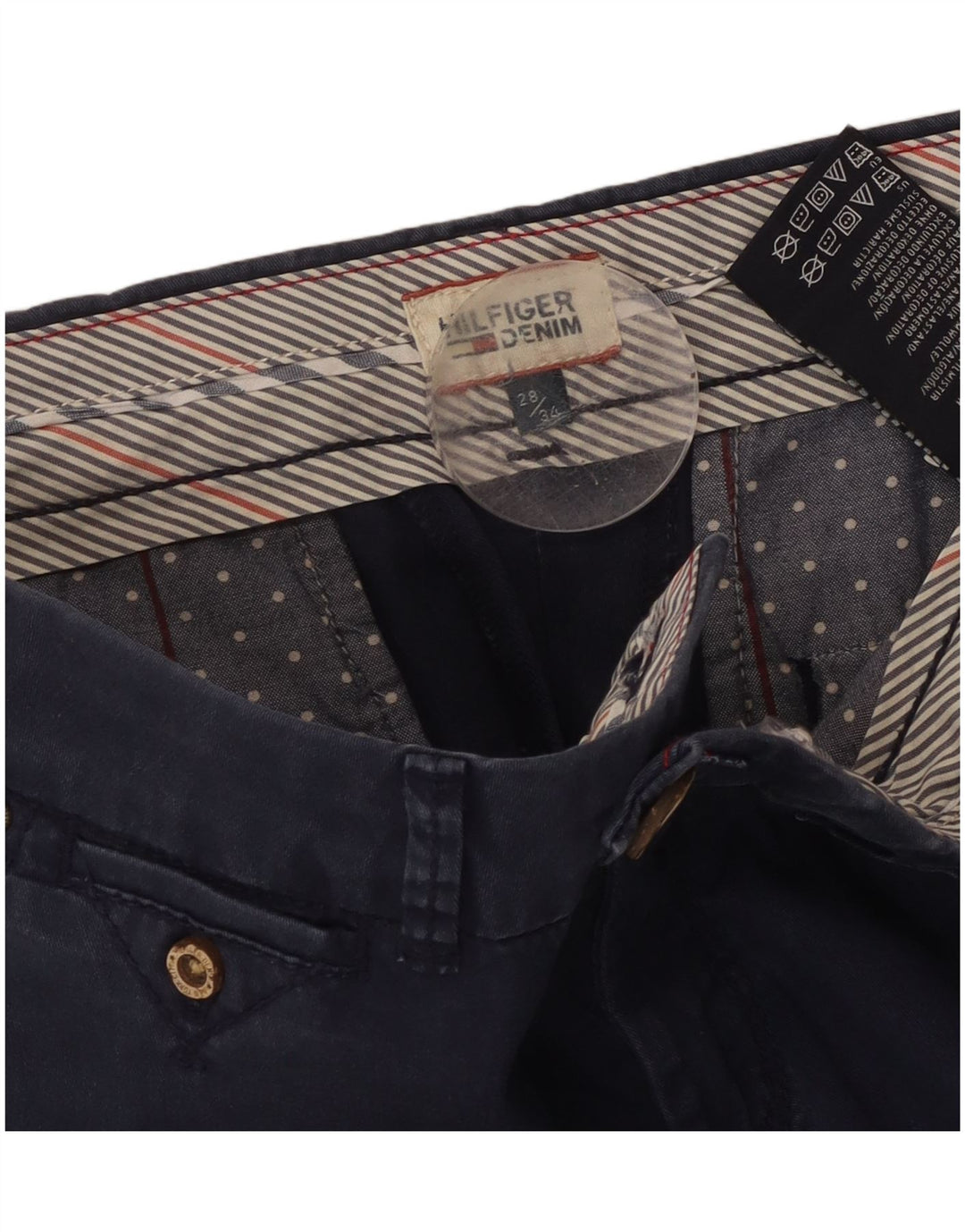 TOMMY HILFIGER Pantalón de traje ajustado para mujer W28 L34 Algodón azul marino