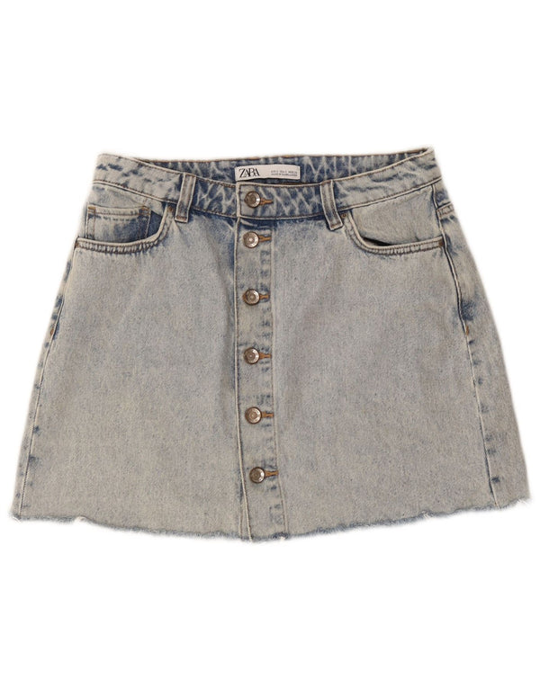 Falda Vaquera Zara Mujer Small W26 Algodón Azul