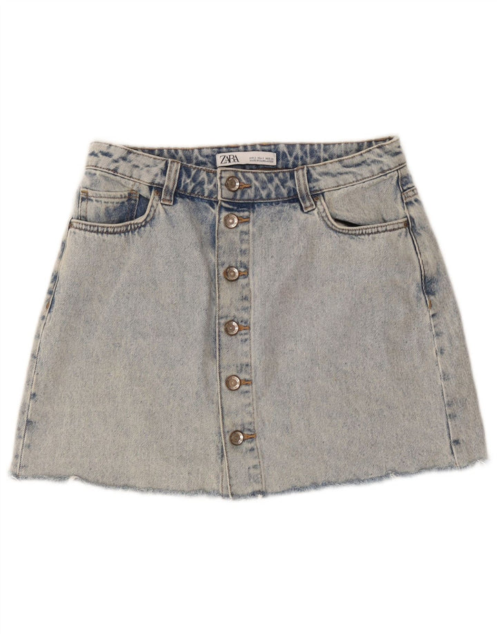 Falda Vaquera Zara Mujer Small W26 Algodón Azul
