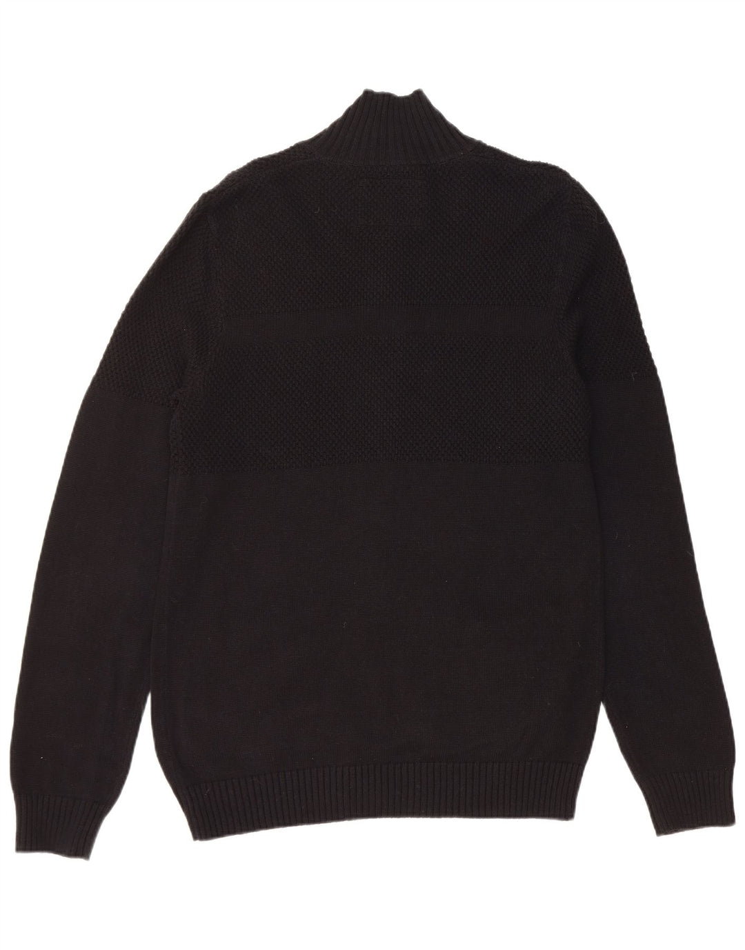 GUESS Suéter tipo cárdigan para hombre grande de algodón negro