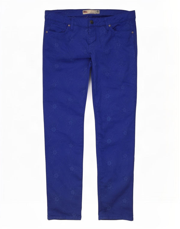 Roy Rogers Pantalones casuales de cintura baja para mujer IT 46 Large W32 L29 Azul Floral