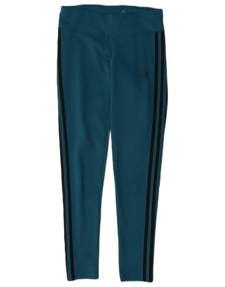 Adidas Mujer Climalite Leggings UK 8/10 Pequeño Azul Poliéster